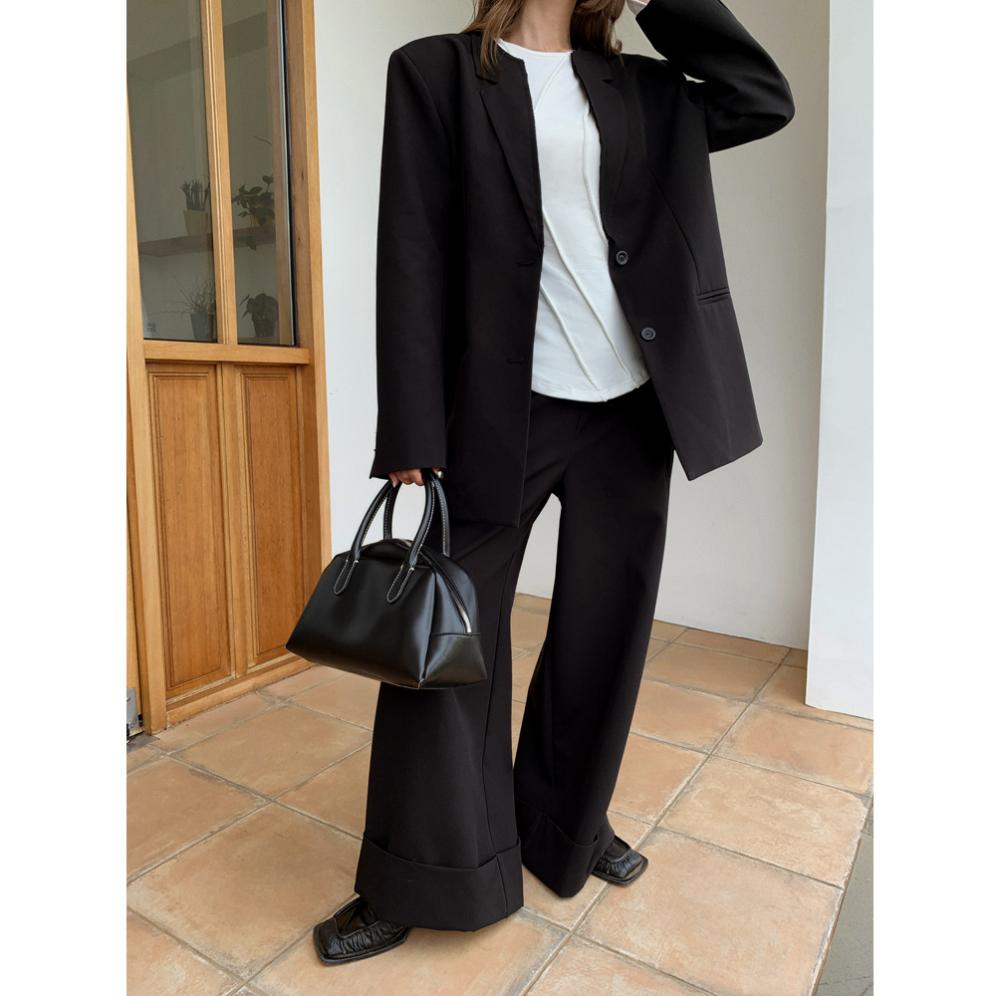 Suits |  Womens Fluid Wide Leg Trousers Clothing Black