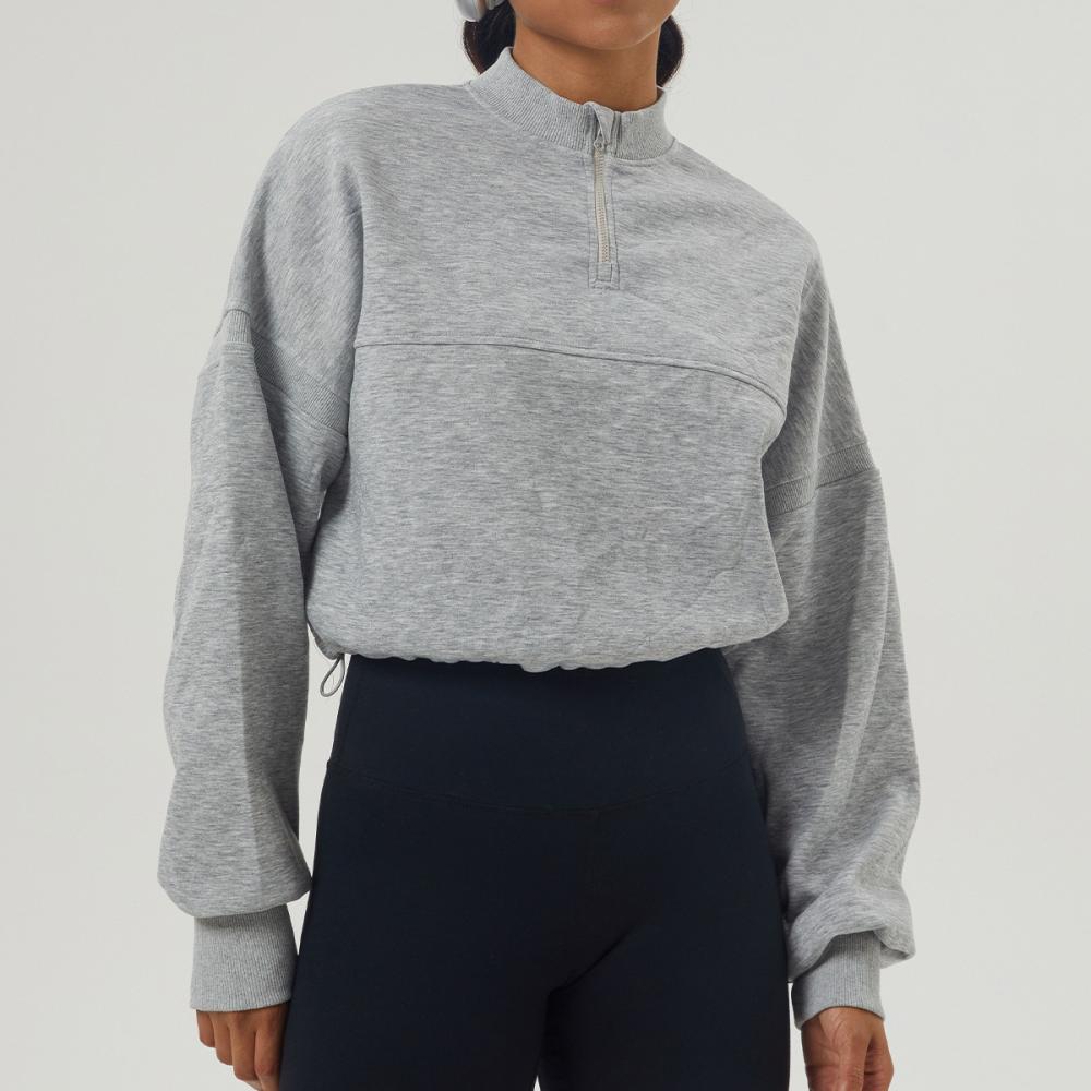 Sweatshirts |  Womens Australian Good Earth Cotton Zip Collar Sweat Clothing Sweatshirts