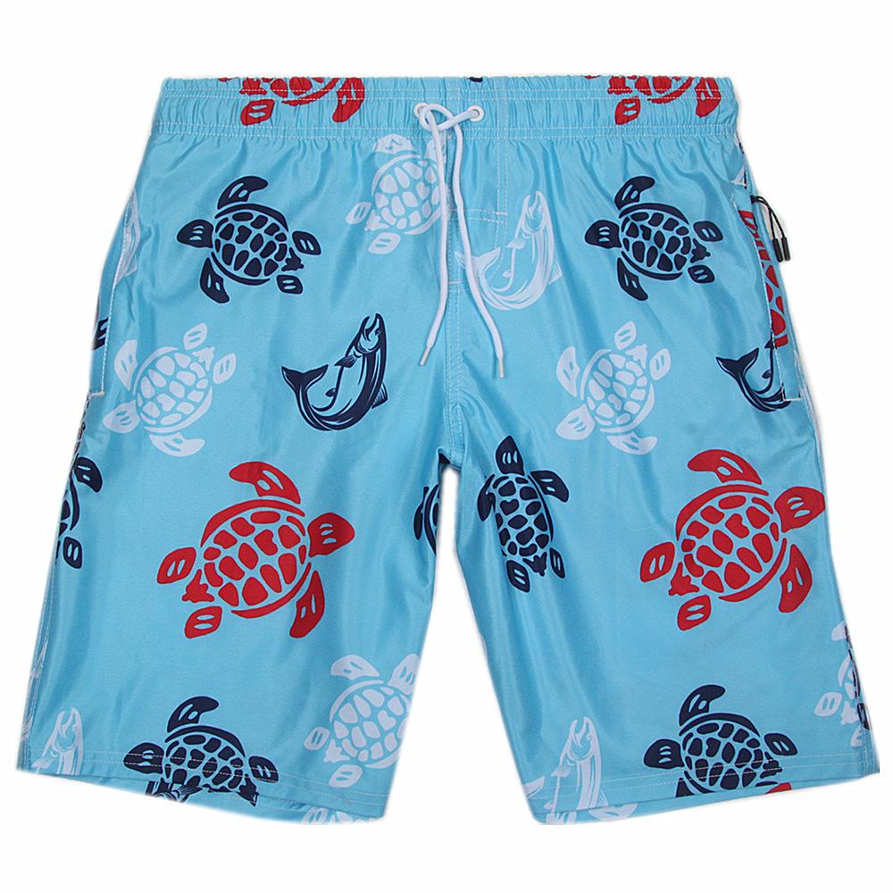 Swimwear |  Mens Turtle Print Drawstring Swim Shorts Clothing Bleu Marine