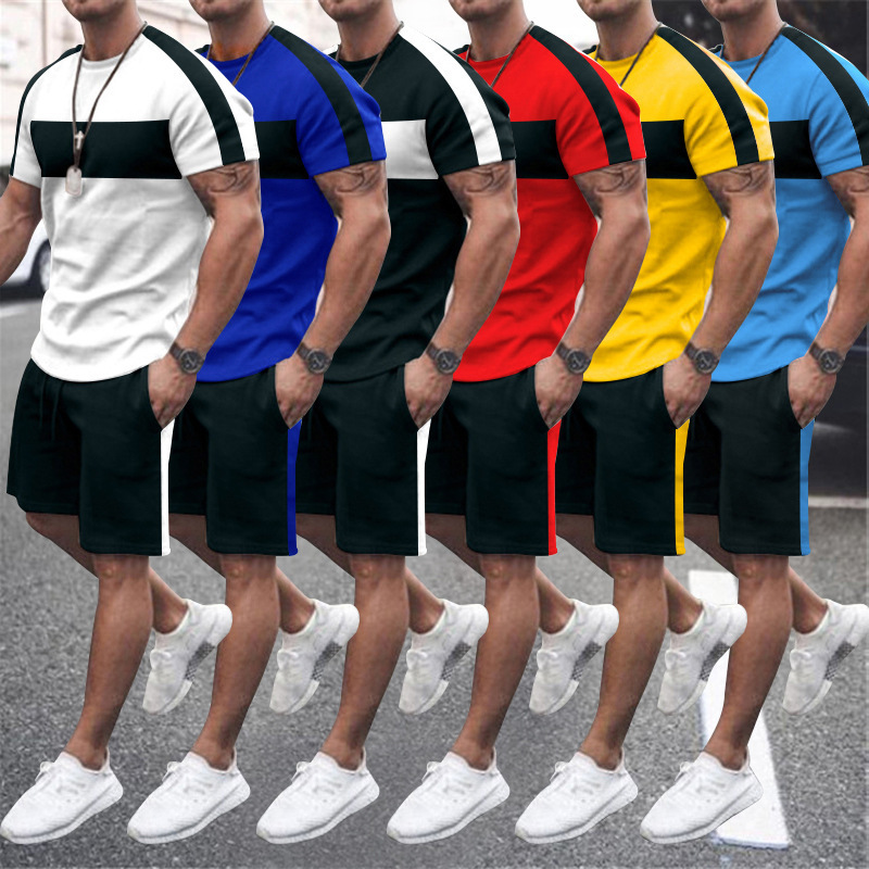 T-Shirts |  Mens Mercerised Cotton Colourblock Crew Neck T-Shirt Clothing Mens