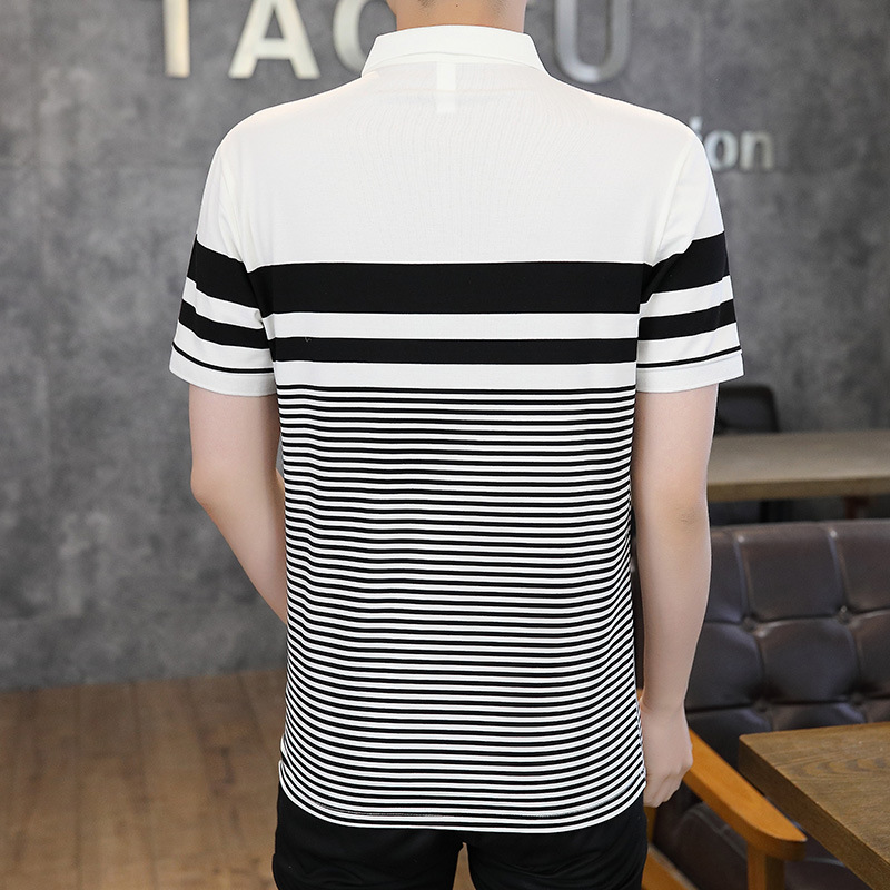 T-Shirts |  Mens Mercerised Cotton Striped Crew Neck T-Shirt Clothing Mens