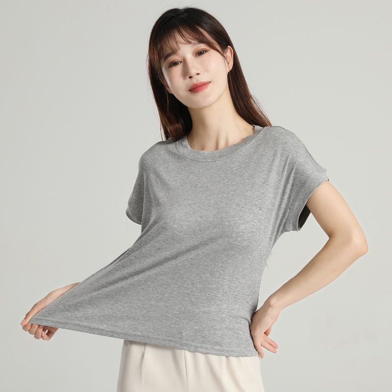 T-Shirts |  Womens Cotton Crew Neck T-Shirt Clothing Grey Marl