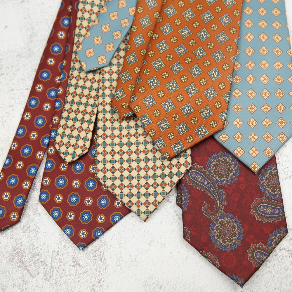 Ties & Pocket Squares |  Mens Silk Medallion Print Tie Accessories Dusty Pink