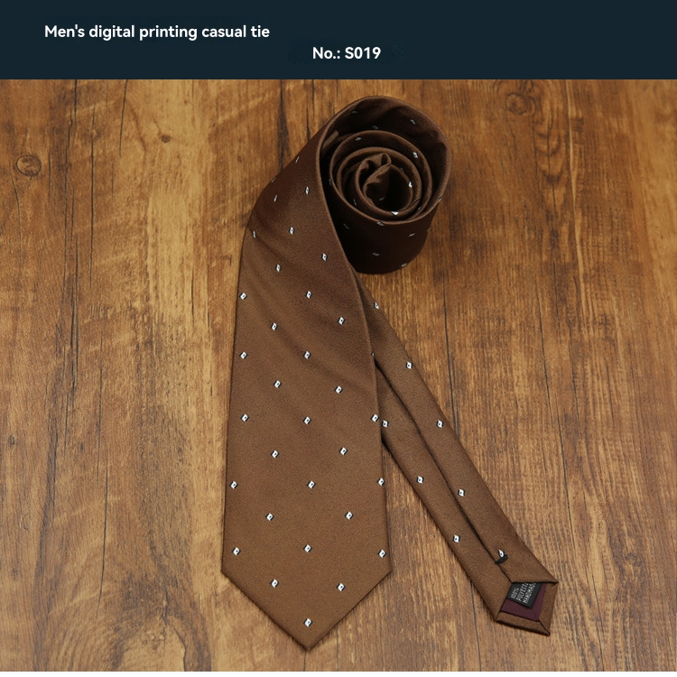 Ties & Pocket Squares |  Mens Textured Silk Blend Polka Dot Tie Accessories Dark Tobacco