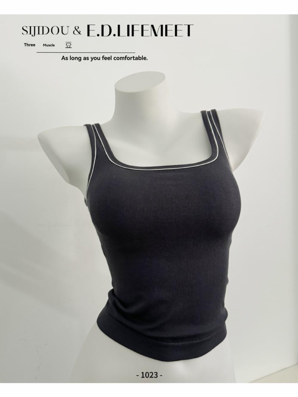 Tops |  Womens Cotton Blend Tank Top Clothing Navy