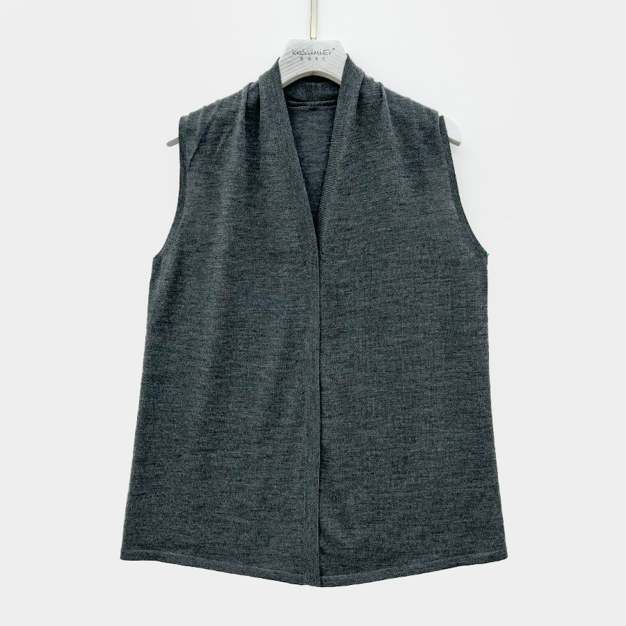 Tops |  Womens Knitted Sleeveless V-Neck Vest Clothing Navy