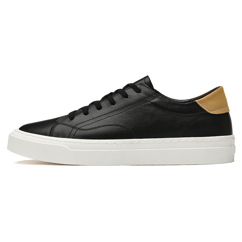 Trainers |  Mens Grained Leather Trainers Mens Dark Navy