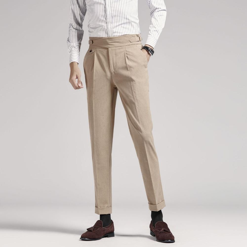 Trousers |  Mens Relaxed Drawstring Trousers With Turn-Ups Clothing Grey