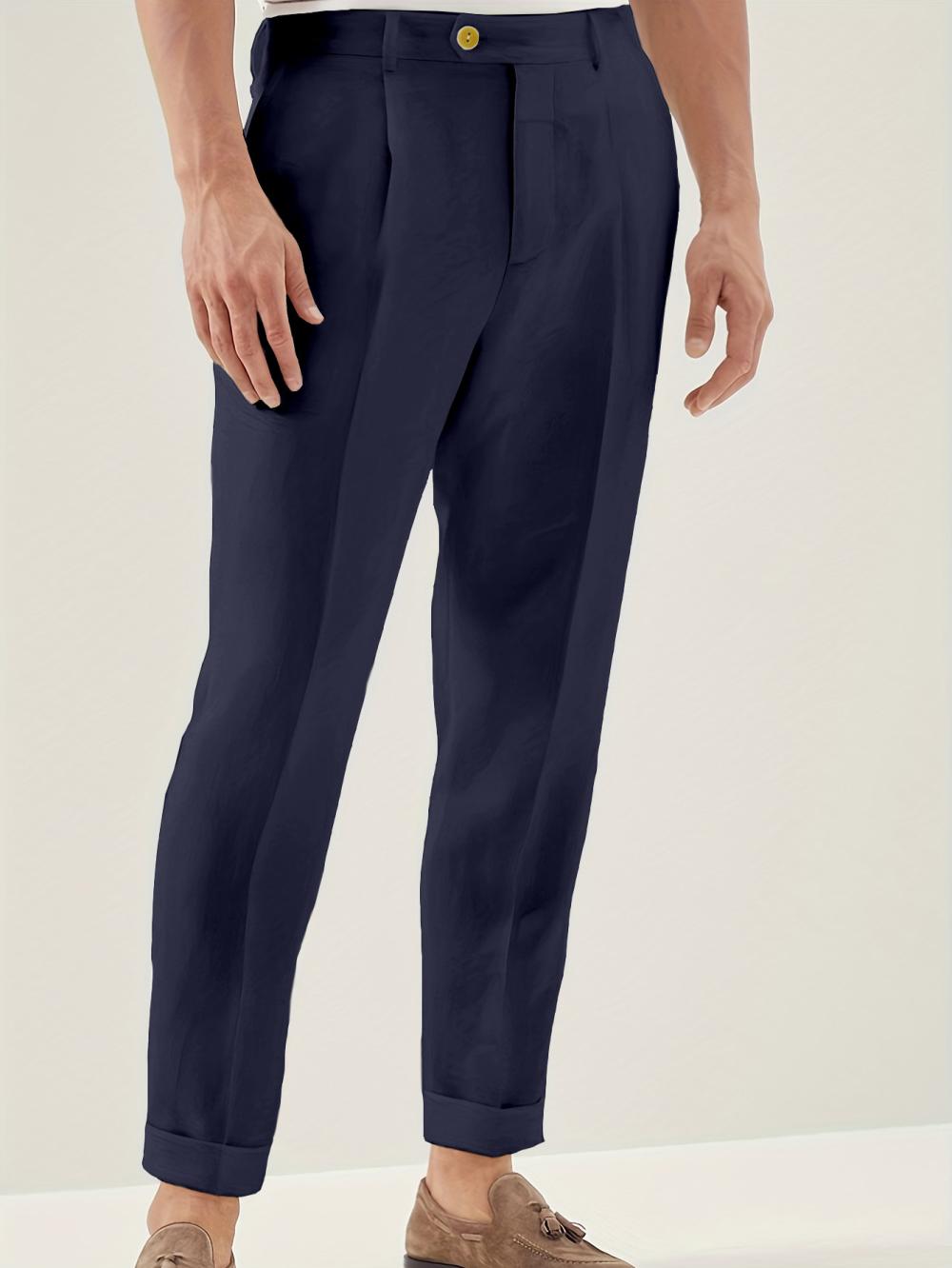 Trousers |  Mens Relaxed Drawstring Trousers With Turn-Ups Clothing Mens