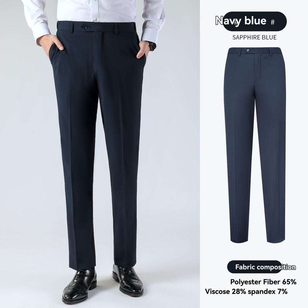 Trousers |  Mens Slim Fit Blue Wool Trousers Clothing Blue