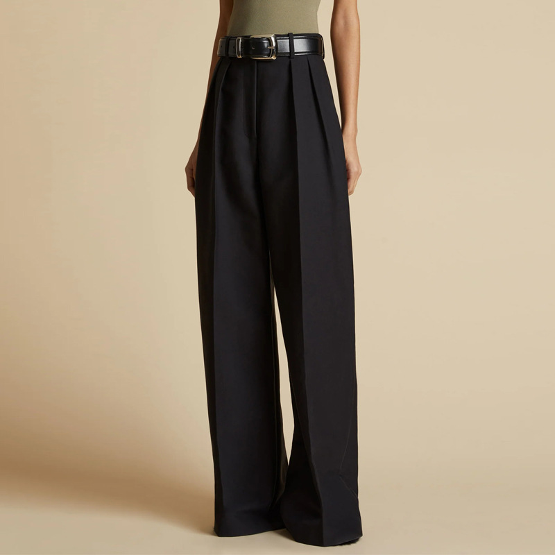 Trousers |  Womens Belted Wide Leg Trousers Clothing Black