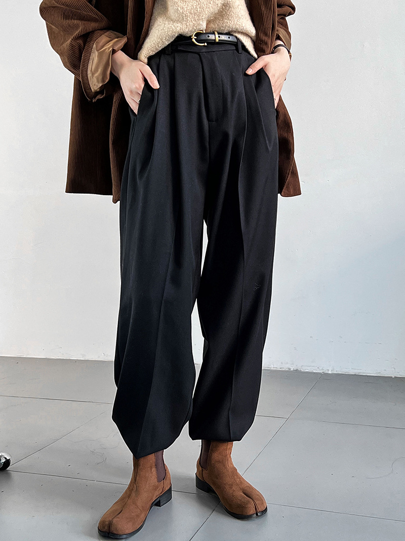 Trousers |  Womens Belted Wide Leg Trousers Clothing Black