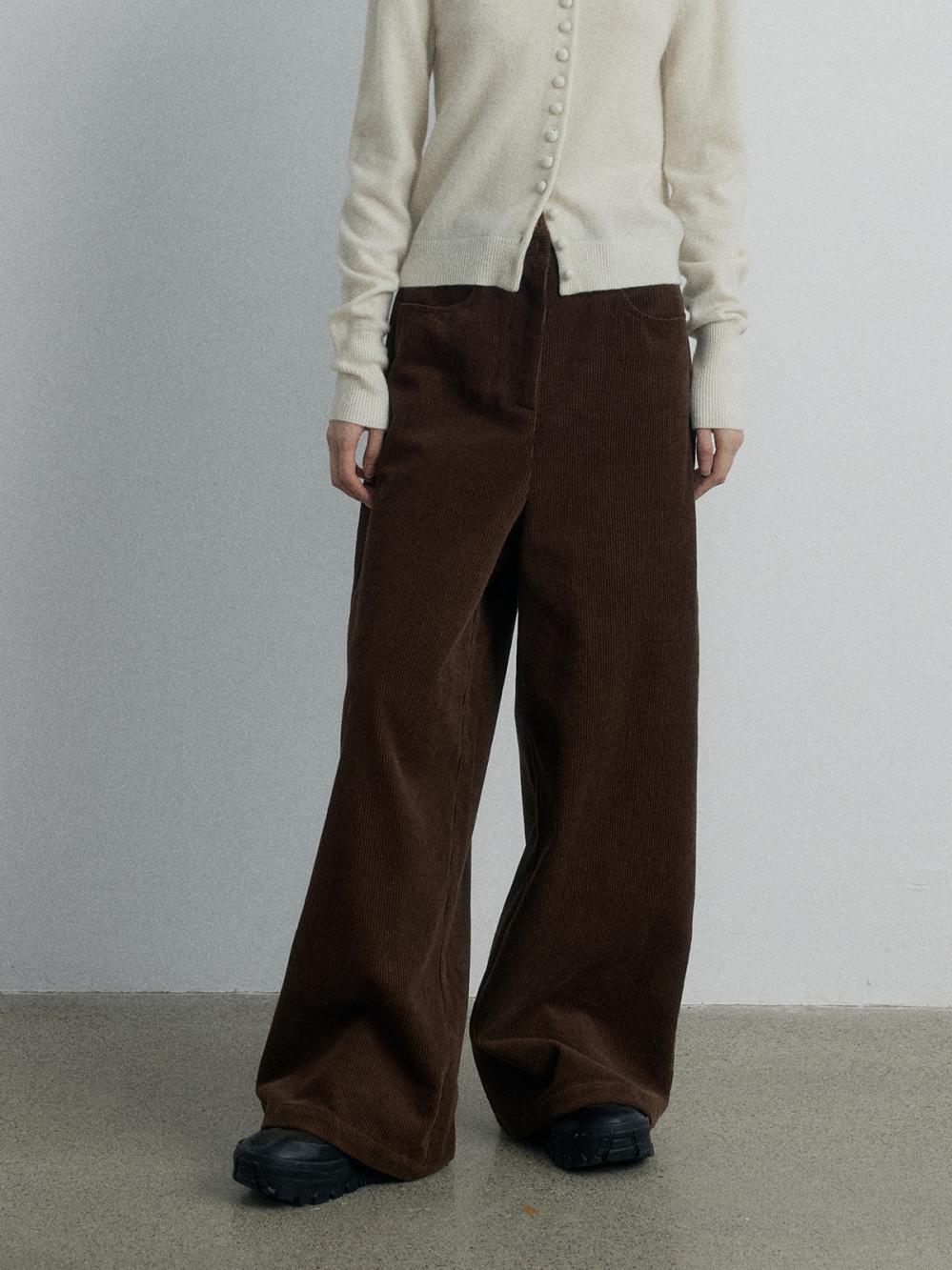 Trousers |  Womens Cotton-Velvet Flared Trousers Clothing Burgundy