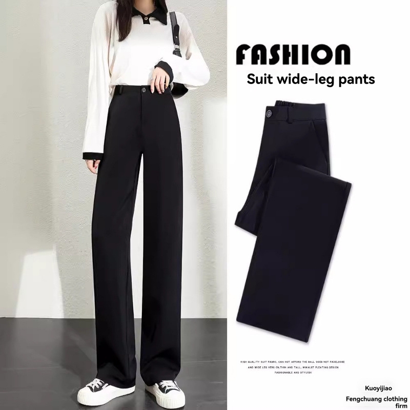 Trousers |  Womens Cropped Wide-Leg Twill Trousers Clothing Black