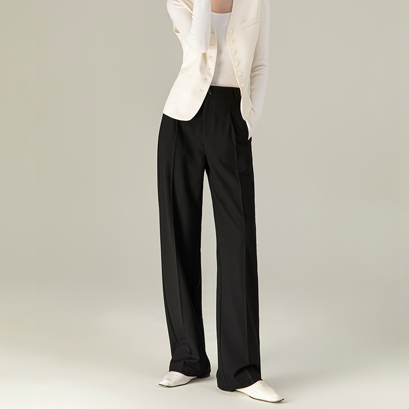 Trousers |  Womens Half-Elasticated Wide Leg Trousers Clothing Cream