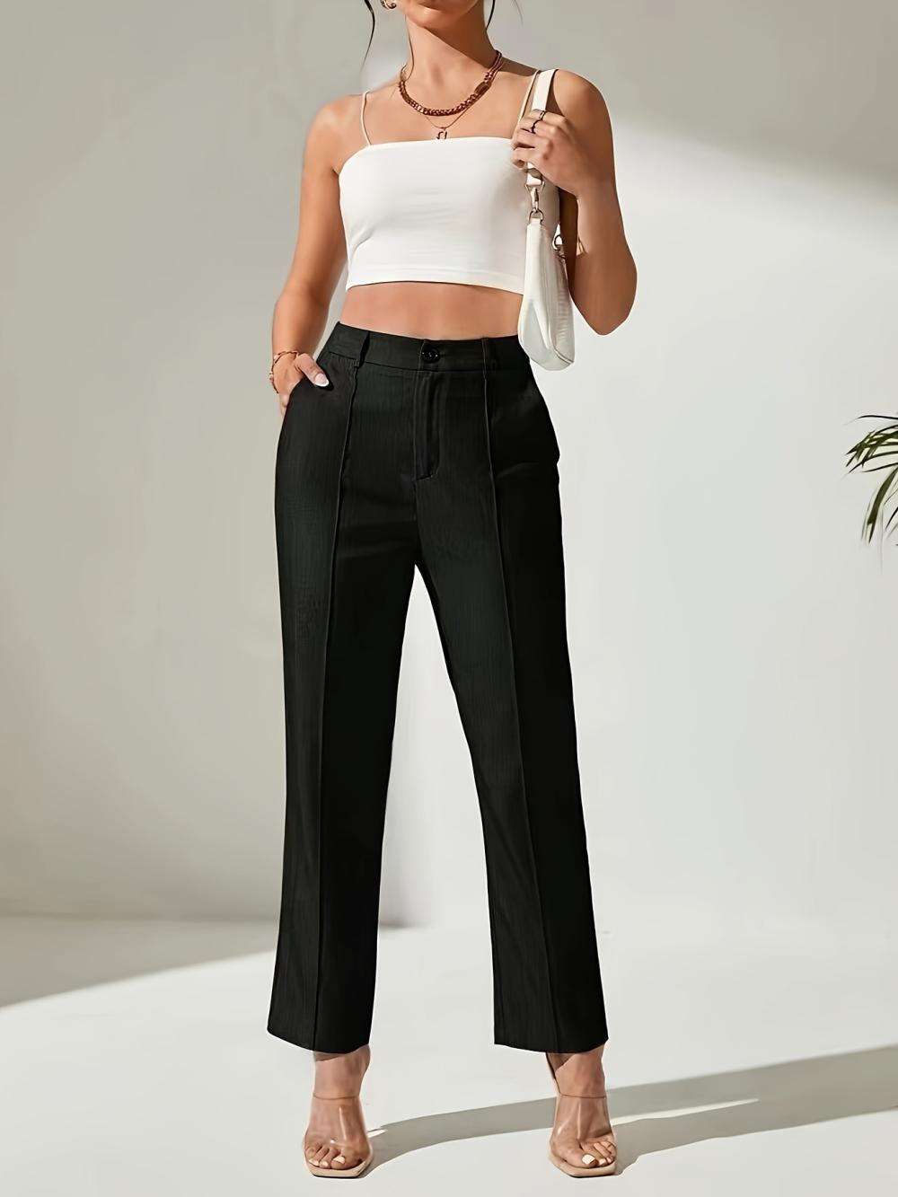 Trousers |  Womens Slim Fit Suit Trousers Clothing Black