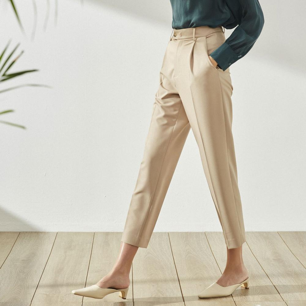 Trousers |  Womens Tapered Belted Trousers Clothing Neutral