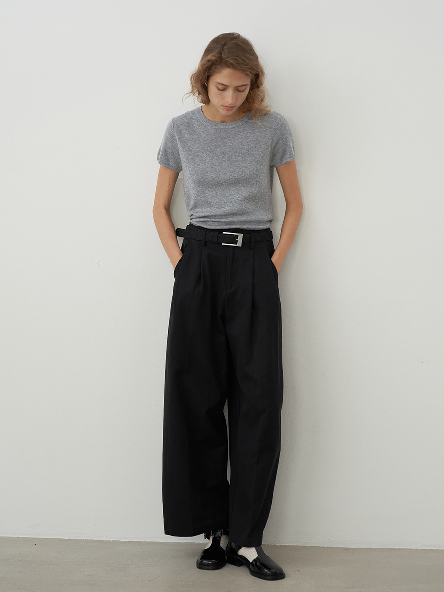 Trousers |  Womens Tapered Belted Trousers Clothing Black