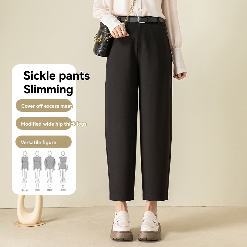 Trousers |  Womens Wool Blend Barrel Leg Trousers Clothing Black