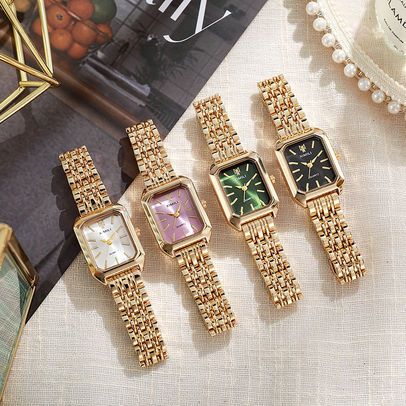 Watches |  Womens Octagon Xs Emerald Steel Gold Watch Accessories Watches